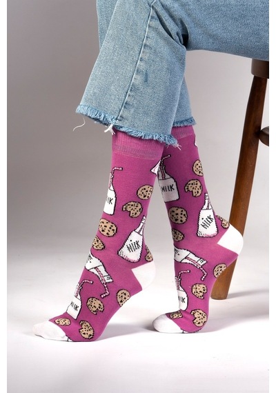 Ozzy Socks Milk Desenli Çorap Çok Renkli