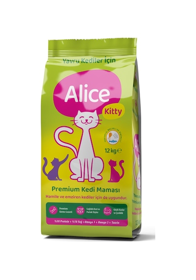 Alice Kitty Premium Tavuklu Hypoallergenic Yavru Kedi Maması 12 KG