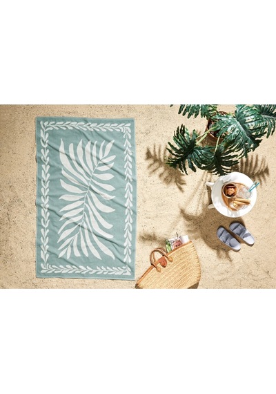 Özdilek Boho Leaf Plaj Havlusu 90x150 -yeşil