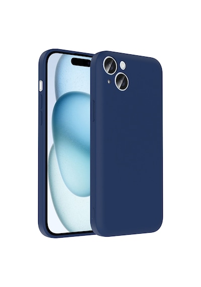 Apple Uyumlu iPhone 15 Plus Kılıf Kamera Korumalı Kartlık Hazneli Zore Vitra Kapak Lacivert