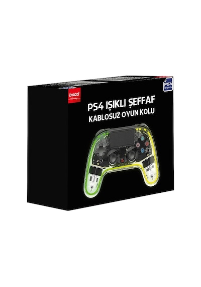 Bood Ps4 Işıklı Şeffaf Kablosuz Oyun Kolu