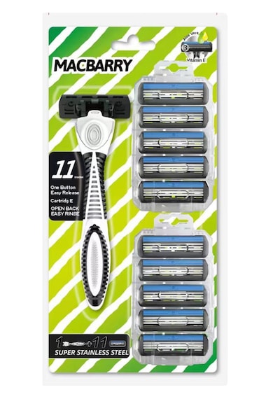 Macbarry 3 Bıçaklı Tıraş Bıçağı + Yedek Tıraş Bıçağı 11'li