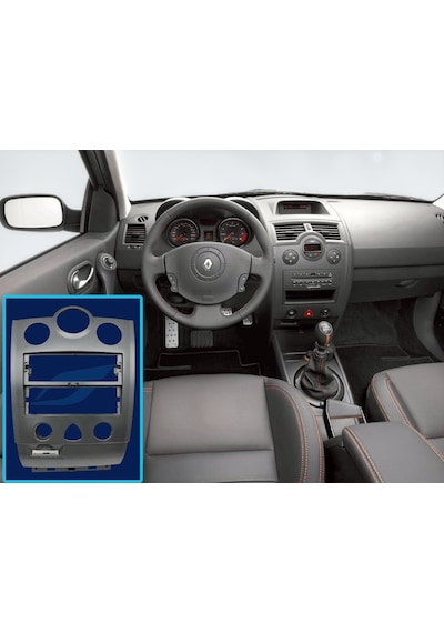 Megane 2 Teyp Çerçevesi Gri Renk Renault Dijital Klima - 8200491106 - 8200178435 - 8200491109 - 8200178630