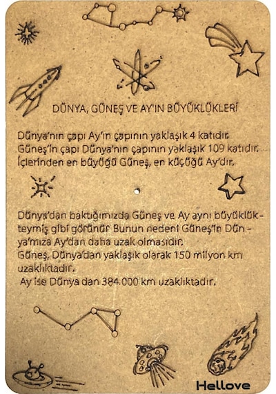 2 Adet Güneş Dünya Ay Maketi Özel Tasarım Deney Seti Bilgilendiri