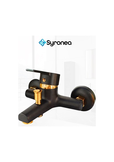 Siyah Altın Ağır Gövde Banyo Duş Bataryası Lüx Banyo Lavabo Musluk Siyah
