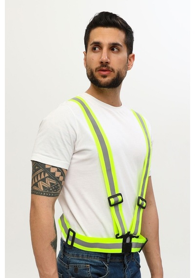 Uniprom Yüksek Görünürlüklü Reflektörlü Ikaz Yeleği, Motorsiklet Motor Bisiklet Scooter Yeleği Neon Sarı