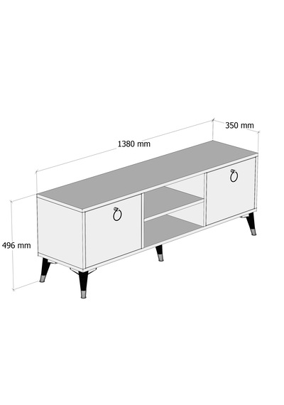 Ferniso Mobilya 138 Cm Tv Ünitesi Beyaz-antrasit