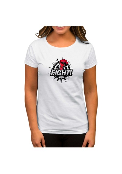 Boxing Fight MMA Beyaz Kadın Tişört Beyaz