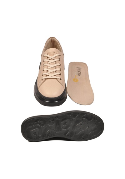 Voyager Bej Memory Foam Hakiki Deri Erkek Spor Ayakkabı Premium Casual Sneaker 6601 M