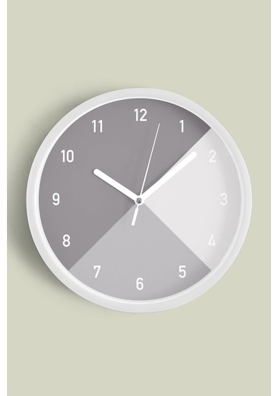 Soyut - Geometrik Temalı Modern Duvar Saati - 25cm - Önü Camlı Beyaz Kasa - Sessiz Mekanizma-jh0045 Beyaz