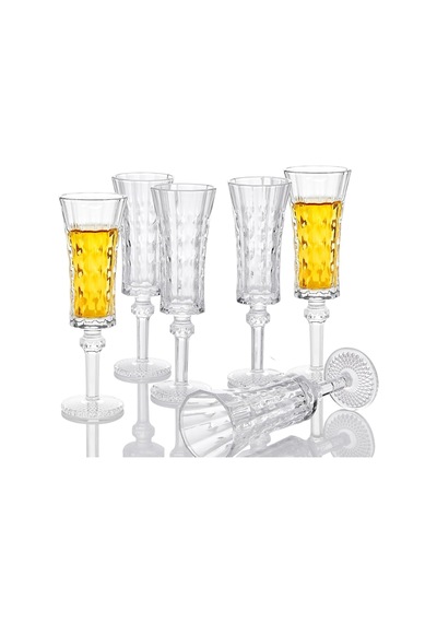 Kokulu Cordial Bardaklar, Kristal Fantezi Shot Bardakları - 6'li Set Limoncello Bardakları Sherry Likör 45 Ml