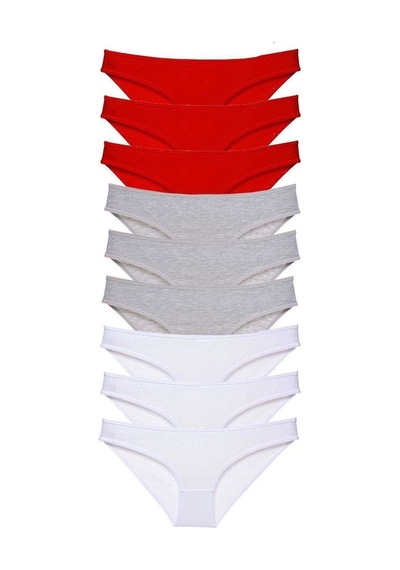 Hubrendy Beru 9 Adet Süper Eko Set Likralı Kadın Slip Külot Kırmızı Gri Beyaz Çok Renkli Hubrendy Beru 9 Adet Süper Eko Set Likralı Kadın Slip Külot Kırmızı Gri Beyaz Çok Renkli