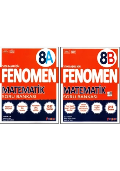 Fenomen Yayıncılık Fenomen 8. Sınıf Lgs Matematik Soru Bankası A + B Kitabı 2 Kitap