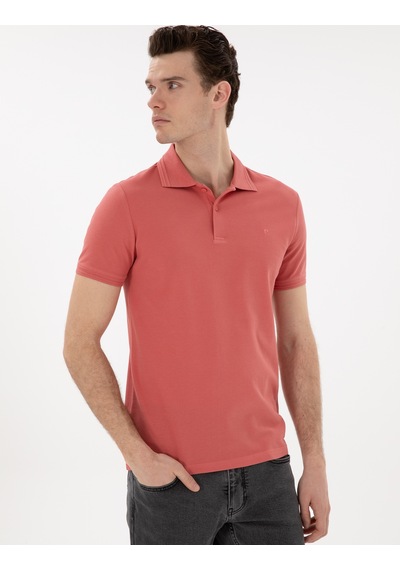 Pierre Cardin Erkek Mercan Tişört Basic 50306448-vr186 MERCAN