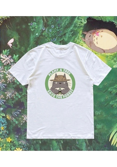 Startmore Unisex Oversize Anime Totoro Tshirt Beyaz