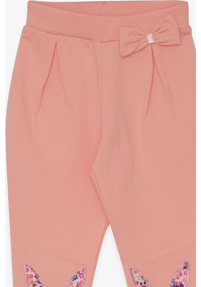 Breeze Kız Bebek Tayt Pantolon Tavşan Nakışlı 9 Ay-3 Yaş, Somon
