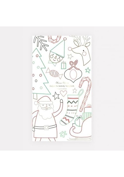 - Christmas Colour In Activity Tablecloth - Yeni Yıl Aktivite Masa Örtüsü