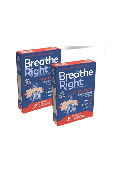 Breathe Right Burun Bandı Extra Güçlü Standart Boy 10'lu, 2 Kutu