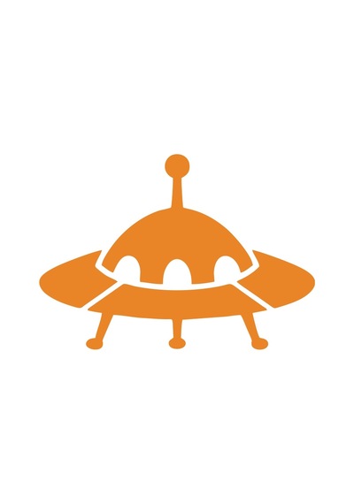 Ufo Araba Sticker 17x17 Cm Turuncu