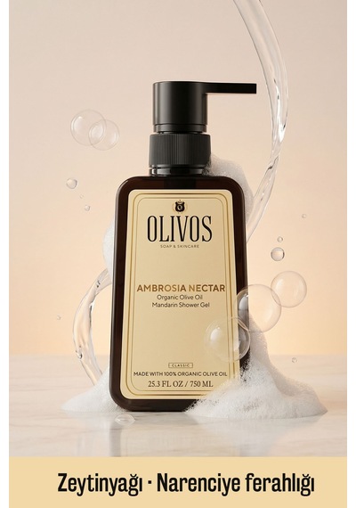 Doğal Zeytinyağlı Mandalina Kokulu Banyo Duş Jeli Zeytinyağı Mandalinalı Nemlendirici 2 Adet 750ml