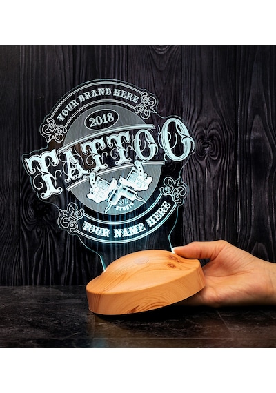 Tattoo, Dövme Severlere Hediye, Dövmeci Hediyesi, Tattoo Artistlerine Hediye Led Lamba