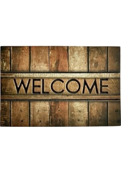 Welcome Desenli Home Yazılı Kauçuk Kapı Önü Paspası