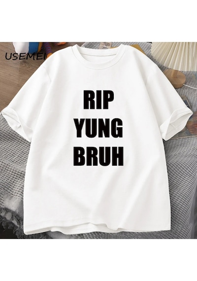 Flood Of Style Rıp Yung Bruh T Shirt Lil Tracy Meme Peep T-shirt Komik Yaz Pamuk Tshirt Tees Boy T-shirt Yun Beyaz