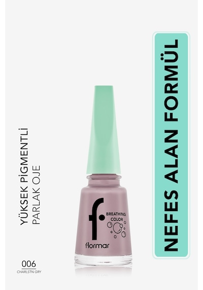 Flormar Nefes Alan Parlak Oje- Breathing Color Nail E. -006 Charlstn Gry-8682536032575