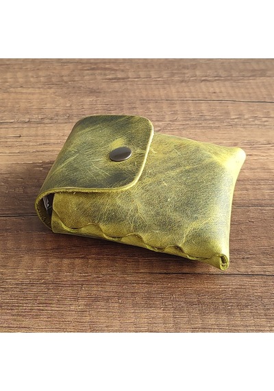 Sumerian Leather Craft Deri Sigara Kılıfı Limon Yeşili 2
