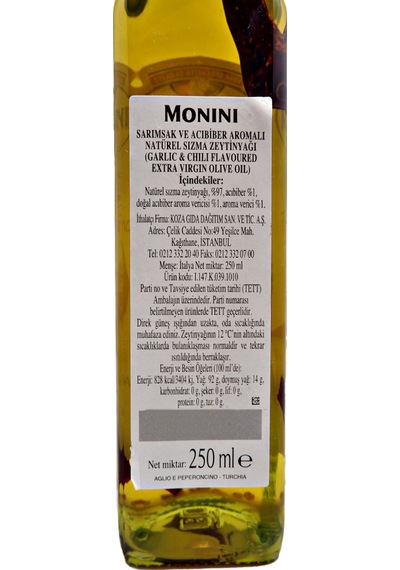 Monini Sarımsak Ve Acıbiberli Zeytinyağı Cam 250 ML