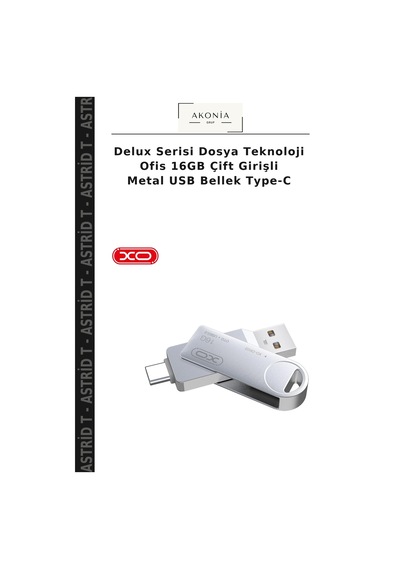 Delux Serisi Dosya Teknoloji Ofis 16gb Çift Girişli Metal Usb Bellek Type-c