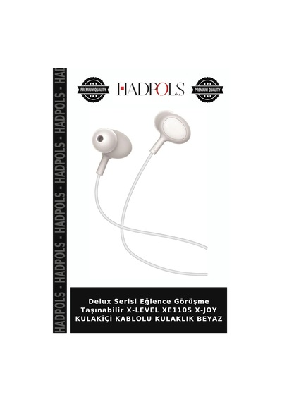 Delux Serisi Eğlence Görüşme Taşınabilir X-level Xe1105 X-joy Kulakiçi Kablolu Kulaklık Beyaz