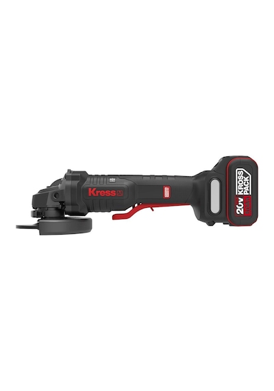 Kress Kuh04.1 20volt 5.0ah. Li-ion Çift Akülü 125mm Kömürsüz Profesyonel Devir Ayarlı Alttan Tetikli Avuç Taşlama