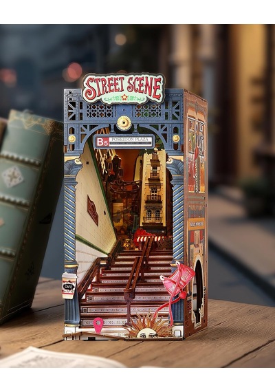 Rolife Tgb13 Street Scene Kitap Köşesi Book Nook Dıy Minyatür Maket Model Seti Mini Dollhouse 3d Model Kit Detaylı Dekoratif Hobi Seti 3d Puzzle Tiny