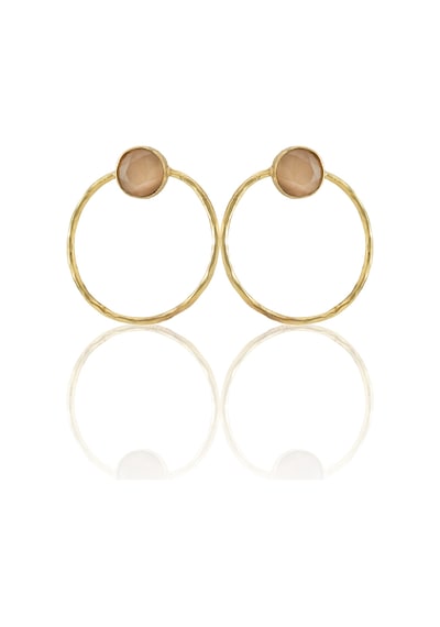 Kadir Jewellery 22 Ayar Altın Kaplama Kadın Halka Küpe -el İşçiliği Ve Hipoalerjenik Küpe Turuncu 50935825