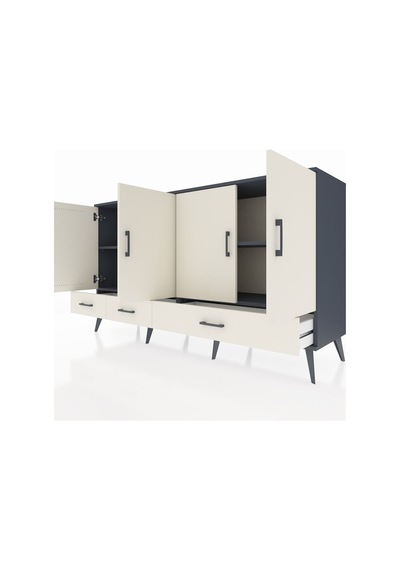 Kronos Konsol 6 Raflı 3 Çekmeceli 4 Kapaklı 176x59x99 Antrasit-ay Antrasit-aytaşı Kronos Konsol 6 Raflı 3 Çekmeceli 4 Kapaklı 176x59x99 Antrasit-ay Antrasit-aytaşı