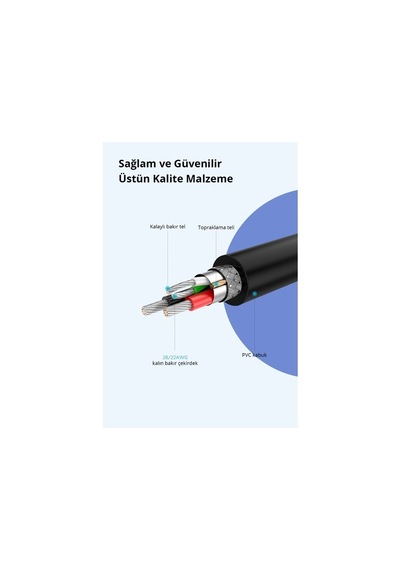 Ugreen Micro Usb Şarj Ve Data Kablosu Beyaz 1 Metre
