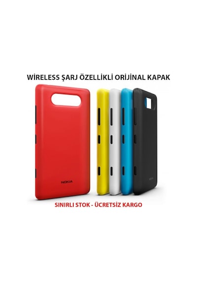 Senalstore Nokia Lumia 820 Arka Kapak Pil Kapağı - Beyaz