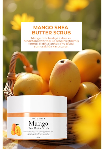 Mango Ve Shea Özlü Vücut Peelingi 280 Gr Besleyici, Arındırıcı Ve Nemlendirici Scrub