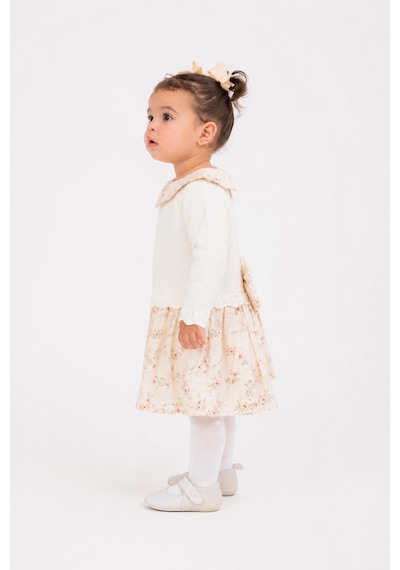 Babyhola Kız Bebek Çiçek Desenli Müslin Triko Takımı 3028 Gül Kurusu