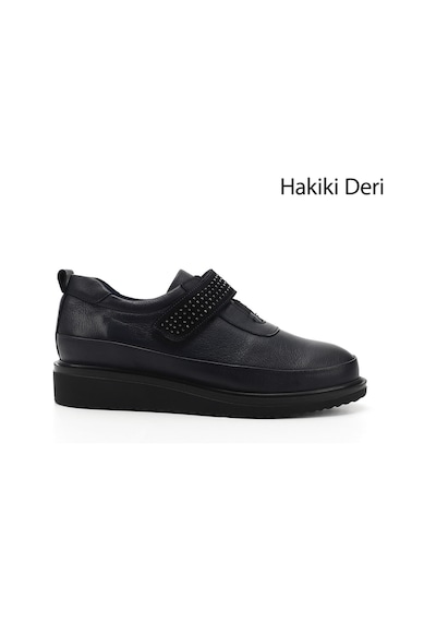Gönderi(R) Gönderi R Lacivert Antik Dolgu Taban Taş Detaylı Hakiki Deri Ayakkabı Lacivert