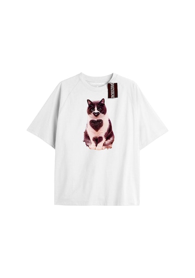 Tarzsokak New York Baskılı Oversize Kalıp Unisex T-shirt Mor