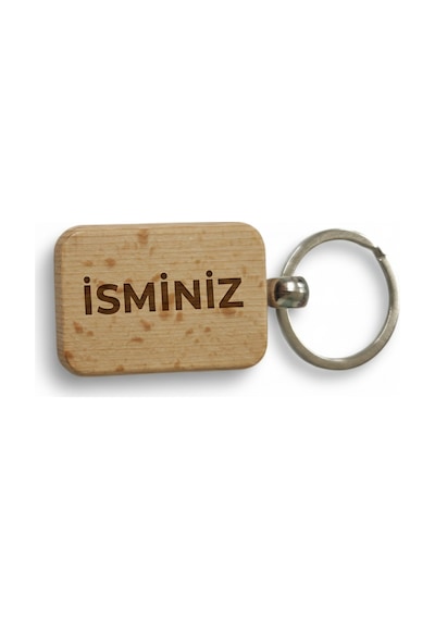 Kişiye Özel Mini Dikgörtgen Ahşap Anahtarlık İsminiz Yazılı Lazer Gravür Anahtarlık Özel Tasarım Kişisel Hediye