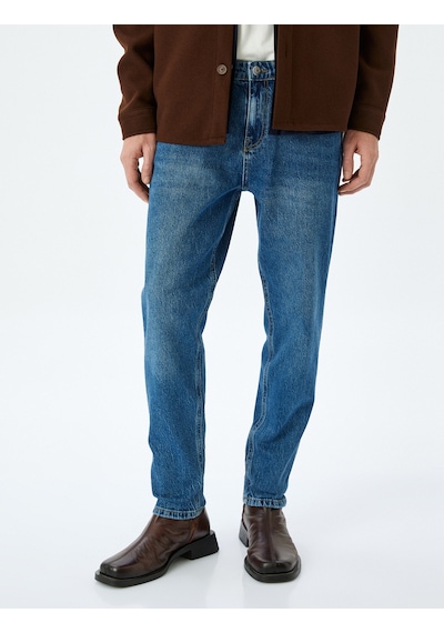 Koton Tapered Fit Kot Pantolon - Joe Jean Koyu İndigo 5wam40145ıd İndigo