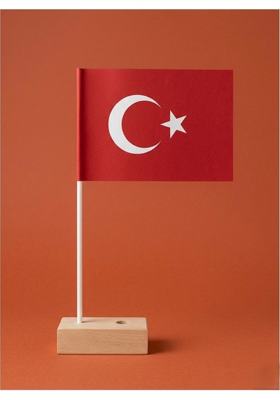 23 Nisan Okul Ve Kutlama Tipi Çubuklu Kağıt Türk Bayrağı 20x30 Cm - 20 Adet Tek Ebat