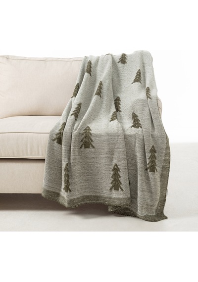 Mudo Home Eva Forest Koltuk Şalı Yeşil Ekru 130x170 Çok Renkli