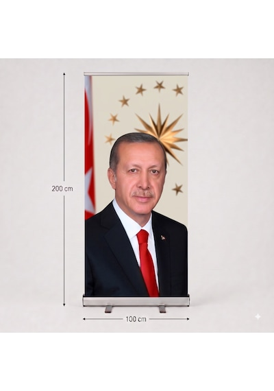 Cumhurbaşkanı Poster Baskılı Roll Up Banner 100x200cm No:2 Diğer