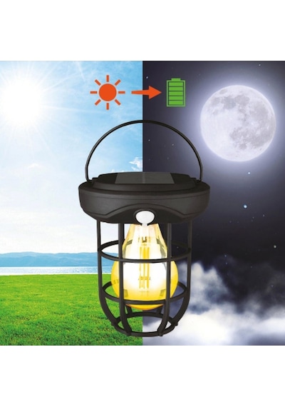Buffer Solar Kamp Feneri - Güneş Enerjili, Otomatik Şarj Ve Gece Işığı, Taşınabilir Ve Asılabilir Led Dış Mekan Lamba