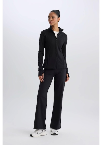 DeFactoFit Sporcu Jogger Eşofman Altı Geniş Bol Paça Basic Düz Skuba Dalgıç Kumaş A0566AX25SPBK81