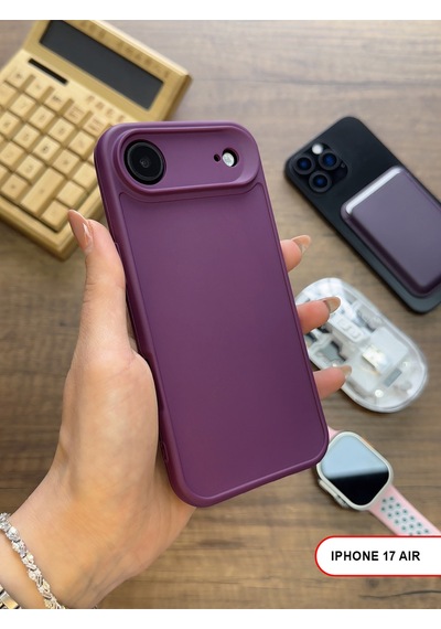 Apple iPhone 17 Air Uyumlu Kamera Korumalı Darbeye Dayanıklı Renk Atmayan Keep Silikon Kılıf Mor